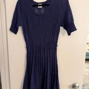 Wesc Blue Knit Sweater Dress